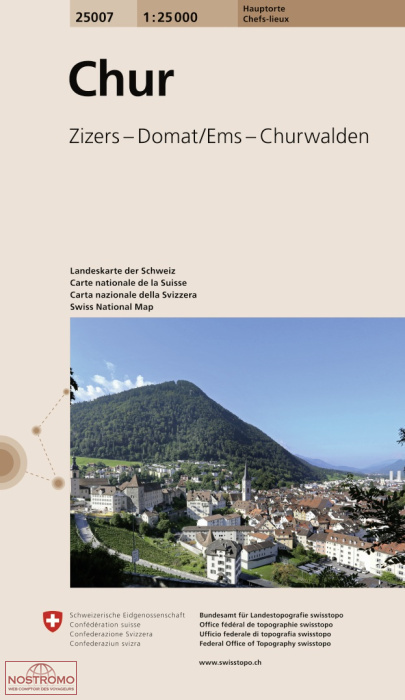 25007 CHUR - ZIZERS – DOMAT/EMS – CHURWALDEN | carte topographique Swisstopo