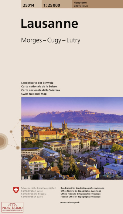 25014 LAUSANNE - MORGES – CUGY – LUTRY | carte topographique Swisstopo