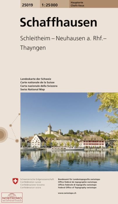 25019 SCHAFFHAUSEN - SCHLEITHEIM – NEUHAUSEN A. RHF. – THAYNGEN | carte topographique Swisstopo