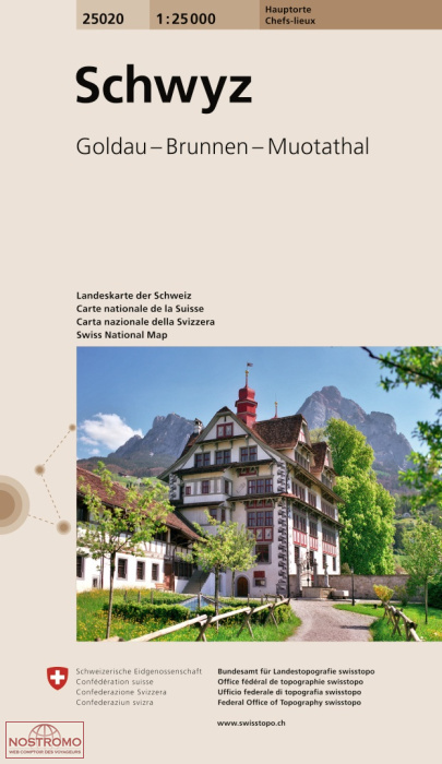 25020 SCHWYZ - GOLDAU – BRUNNEN – MUOTATHAL | carte topographique Swisstopo