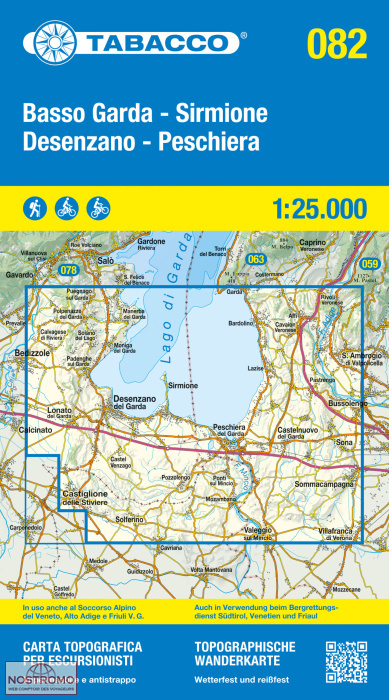 082 BASSO GARDA - SIRMIONE | Tabacco hiking map