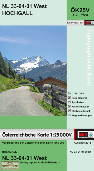 3101-WEST HOCHGALL | carte topographique BEV