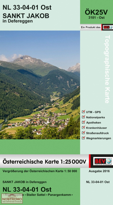 3101-OST SANKT JAKOB IN DEFEREGGEN | carte topographique BEV