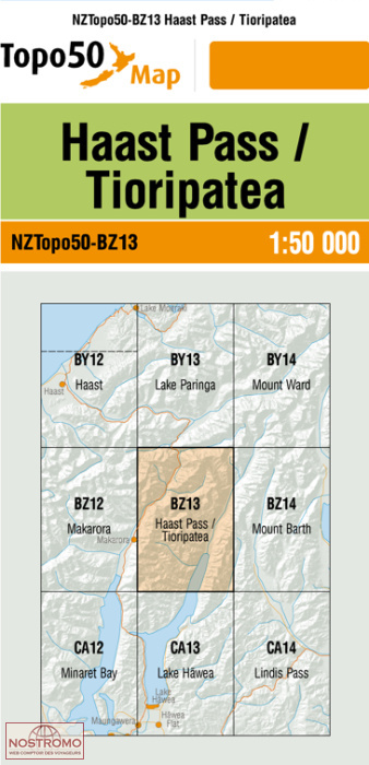 BZ13 HAAST PASS / TIORIPATEA | carte topographique LINZ