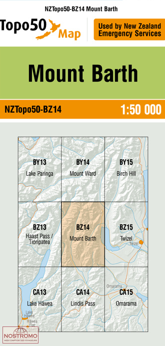 BZ14 MOUNT BARTH | carte topographique LINZ