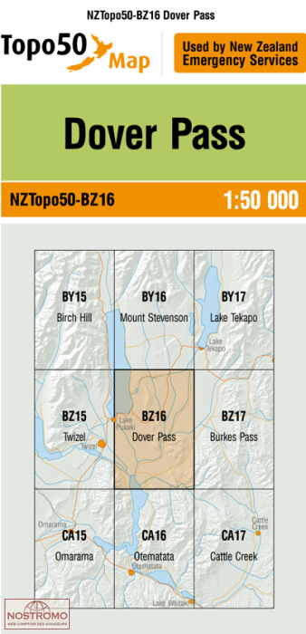 BZ16 DOVER PASS | carte topographique LINZ