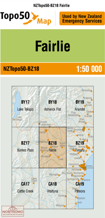 BZ18 FAIRLIE | carte topographique LINZ