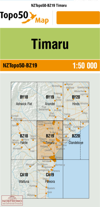 BZ19 TIMARU | carte topographique LINZ