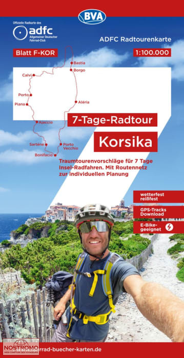 CORSE | carte de cyclotourisme BVA BikeMedia