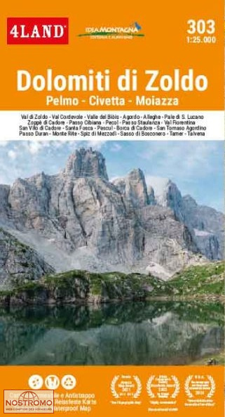 303 DOLOMITI DI ZOLDO | carte de randonnée 4Land