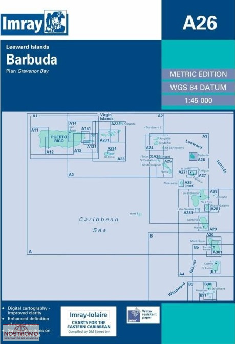 A26 BARBUDA | Imray nautical chart