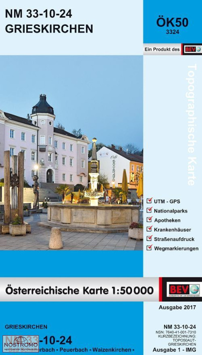 3324 GRIESKIRCHEN | carte topographique BEV