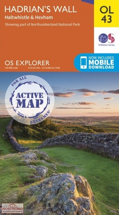 OL43 HADRIAN'S WALL - HALTWHISTLE & HEXHAM | OS hiking map