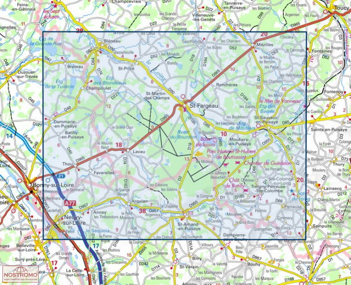 2521sb Saint Fargeau Neuvy Sur Loire Carte De Randonnee Nostromoweb