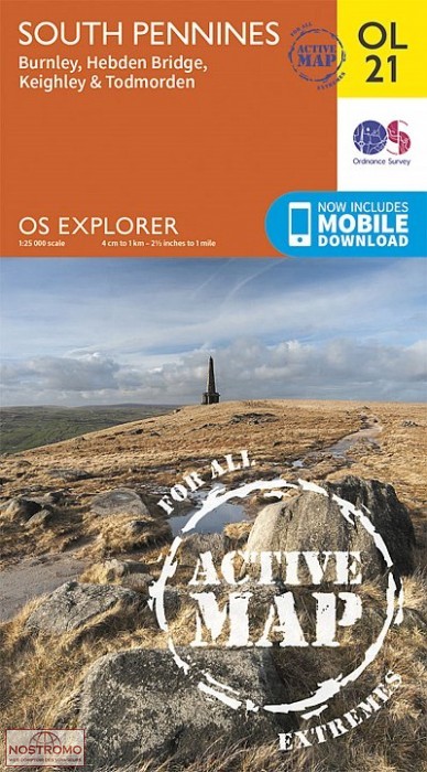 OL21 SOUTH PENNINES - BURNLEY & HEBDEN BRIDGE | OS hiking map