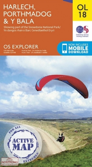 OL18 HARLECH PORTHMADOG & BALA | OS hiking map