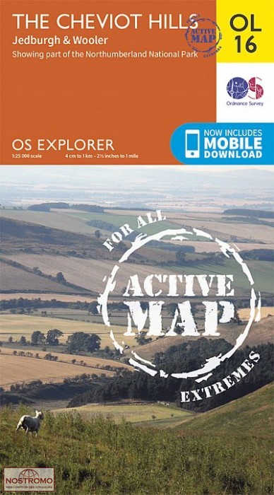 OL16 THE CHEVIOT HILLS - JEDBURGH & WOOLER | OS hiking map