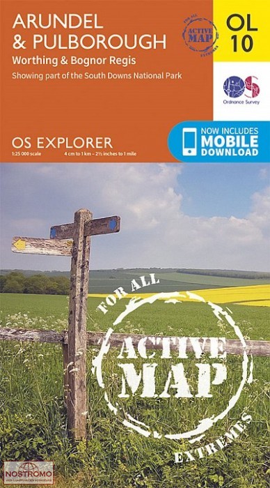 OL10 ARUNDEL & PULBOROUGH - WORTHING & BOGNOR REGIS | OS hiking map