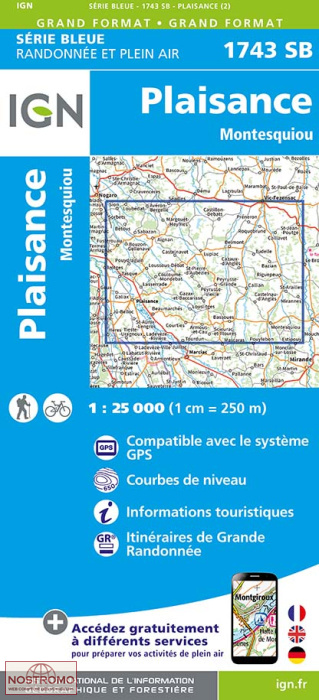 1743SB PLAISANCE | carte de randonnée IGN