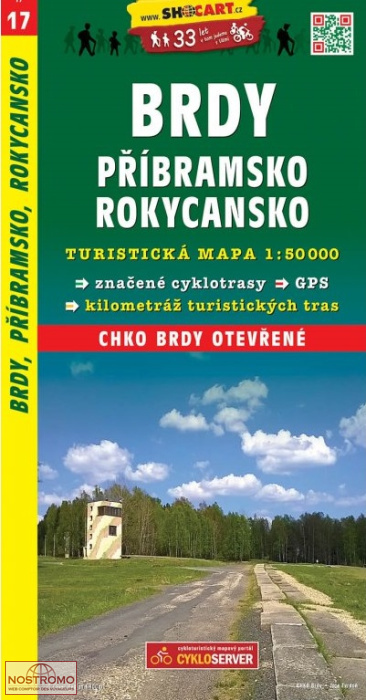 17 BRDY - PŘÍBRAMSKO - ROKYCANSKO | carte de randonnée Shocart
