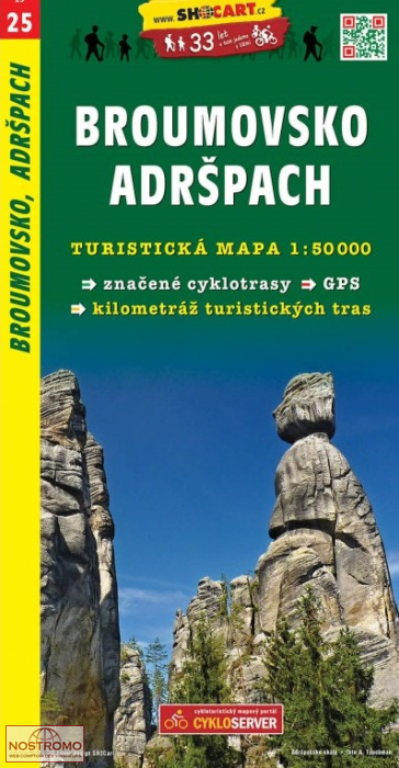 25 BROUMOVSKO - ADRŠPACH | carte de randonnée Shocart