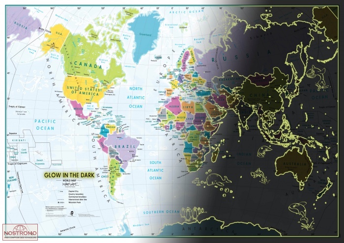 GLOW IN THE DARK WORLD MAP WORLD MAP | Maps International wall map