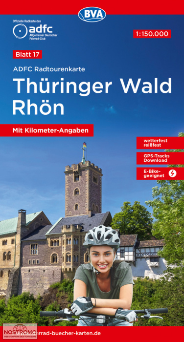 17 THÜRINGER WALD - RHÖN | carte de cyclotourisme BVA BikeMedia