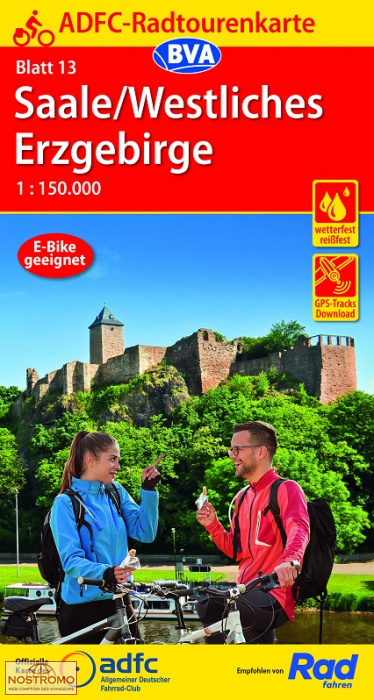 13 SAALE - WESTLICHES ERZGEBIRGE | carte de cyclotourisme BVA BikeMedia