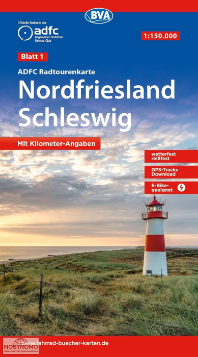 01 NORDFRIESLAND - SCHLESWIG | carte de cyclotourisme BVA BikeMedia