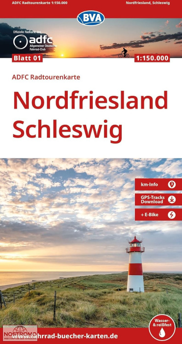 01 NORDFRIESLAND - SCHLESWIG | carte de cyclotourisme BVA BikeMedia