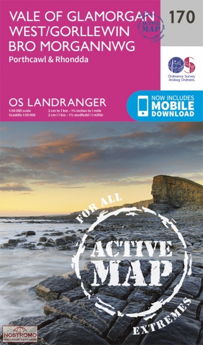0170 VALE OF GLAMORGAN WEST - PORTHCAWL & RHONDDA | OS hiking map