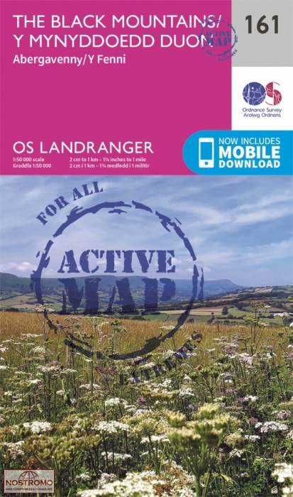 0161 THE BLACK MOUNTAINS - ABERGAVENNY | OS hiking map