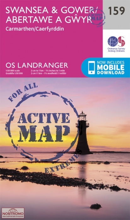0159 SWANSEA & GOWER - CARMARTHEN | OS hiking map