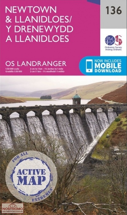 0136 NEWTOWN & LLANIDLOES | OS hiking map