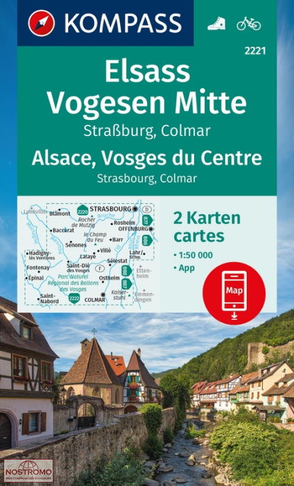2221 ALSACE - VOSGES DU CENTRE | cartes de randonnée Kompass