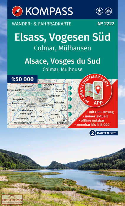 2222 ALSACE - VOSGES DU SUD | cartes de randonnée Kompass