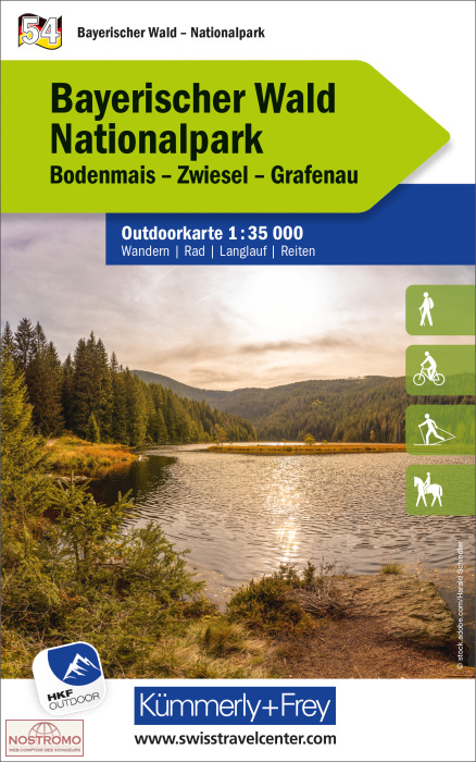54 BAYERISCHER WALD NATIONALPARK | carte de randonnée Kummerly+Frey