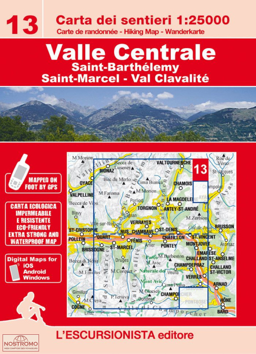 13 VALLE CENTRALE | l'Escursionista hiking map