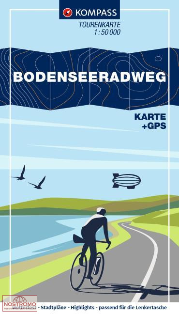 7005 BODENSEERADWEG | carte de cyclotourisme Kompass