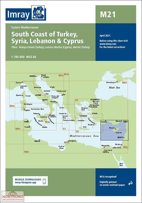 M21 TURQUIE CÔTE SUD, SYRIE, LIBAN ET CHYPRE | carte marine Imray