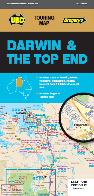 DARWIN & THE TOP END | carte routière Ubd Gregorys