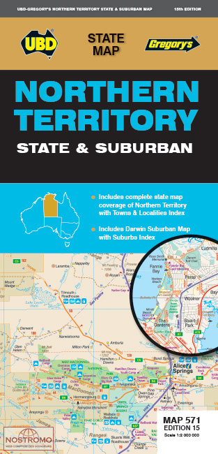 NORTHERN TERRITORY | carte routière Ubd Gregorys