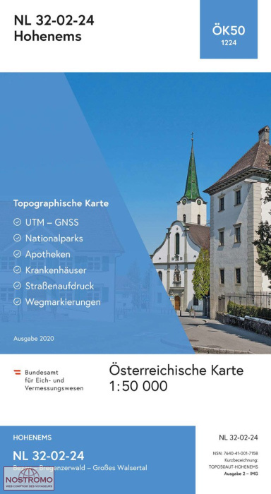 1224 HOHENEMS | carte topographique BEV