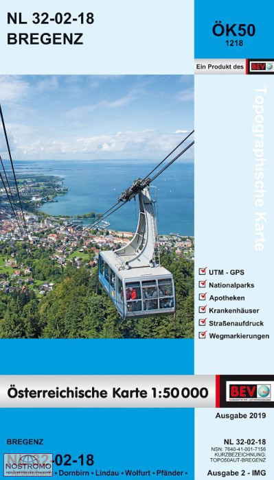 1218 BREGENZ | carte topographique BEV