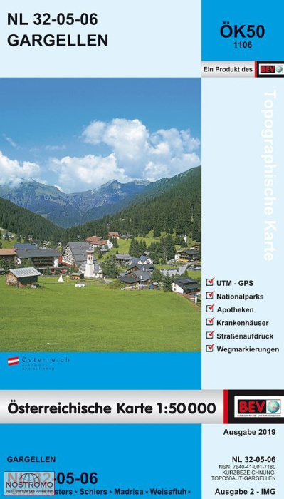 1106 GARGELLEN | carte topographique BEV