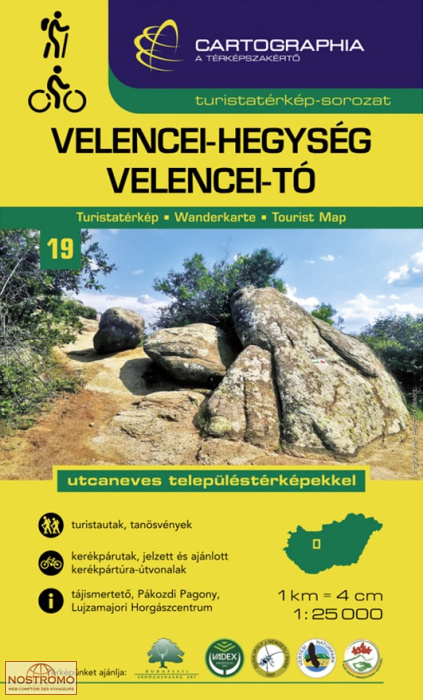 19 VELENCEI-HEGYSÉG - VELENCEI-TÓ | carte de randonnée Cartographia