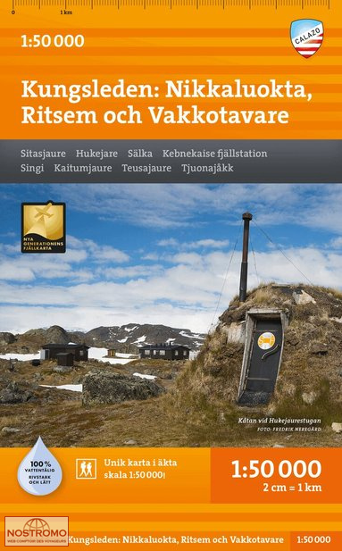 KUNGSLEDEN : NIKKALUOKTA, RITSEM & VAKKOTAVARE | carte de randonnée Calazo