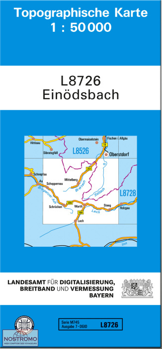 L8726 EINÖDSBACH | carte topographique LDBV