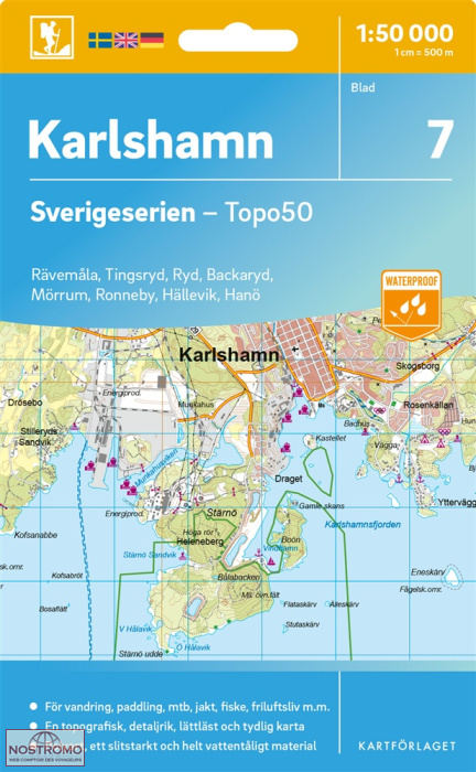 007 KARLSHAMN | carte topographique Kartförlaget