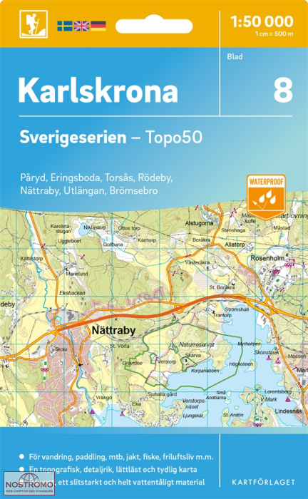 008 KARLSKRONA | carte topographique Kartförlaget